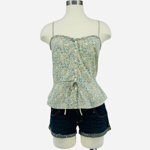 H&M Button Down Floral Bustier Tank